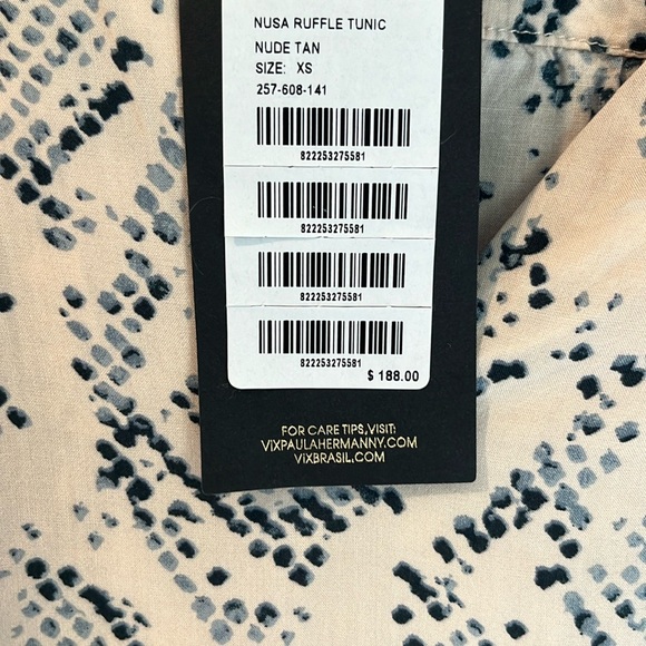 VIX Paula Hermanny Women's Snake Print Swim Cover-Up Peach & Teal XS - Picture 6 of 6